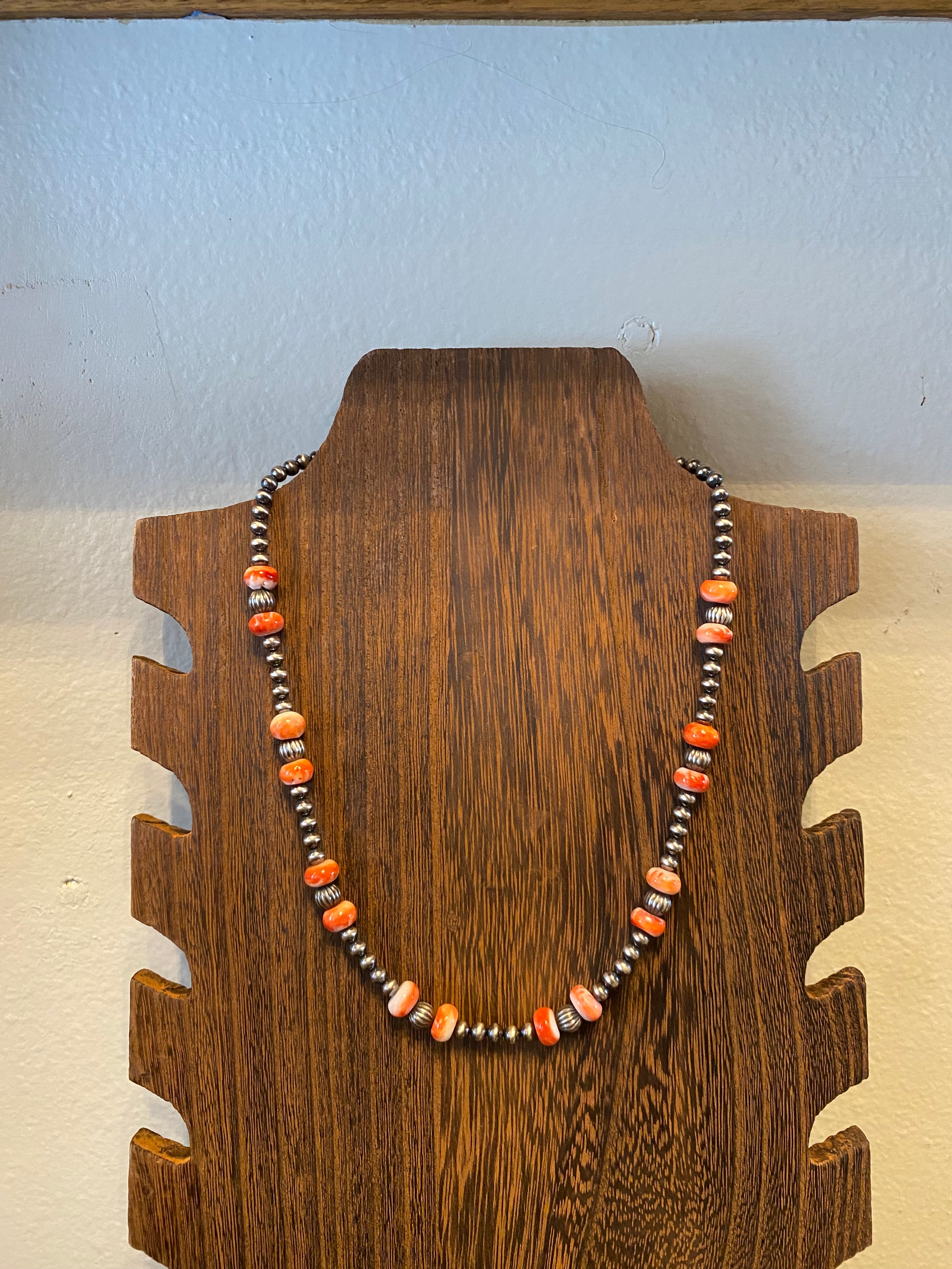 16” Orange Spiny Necklace