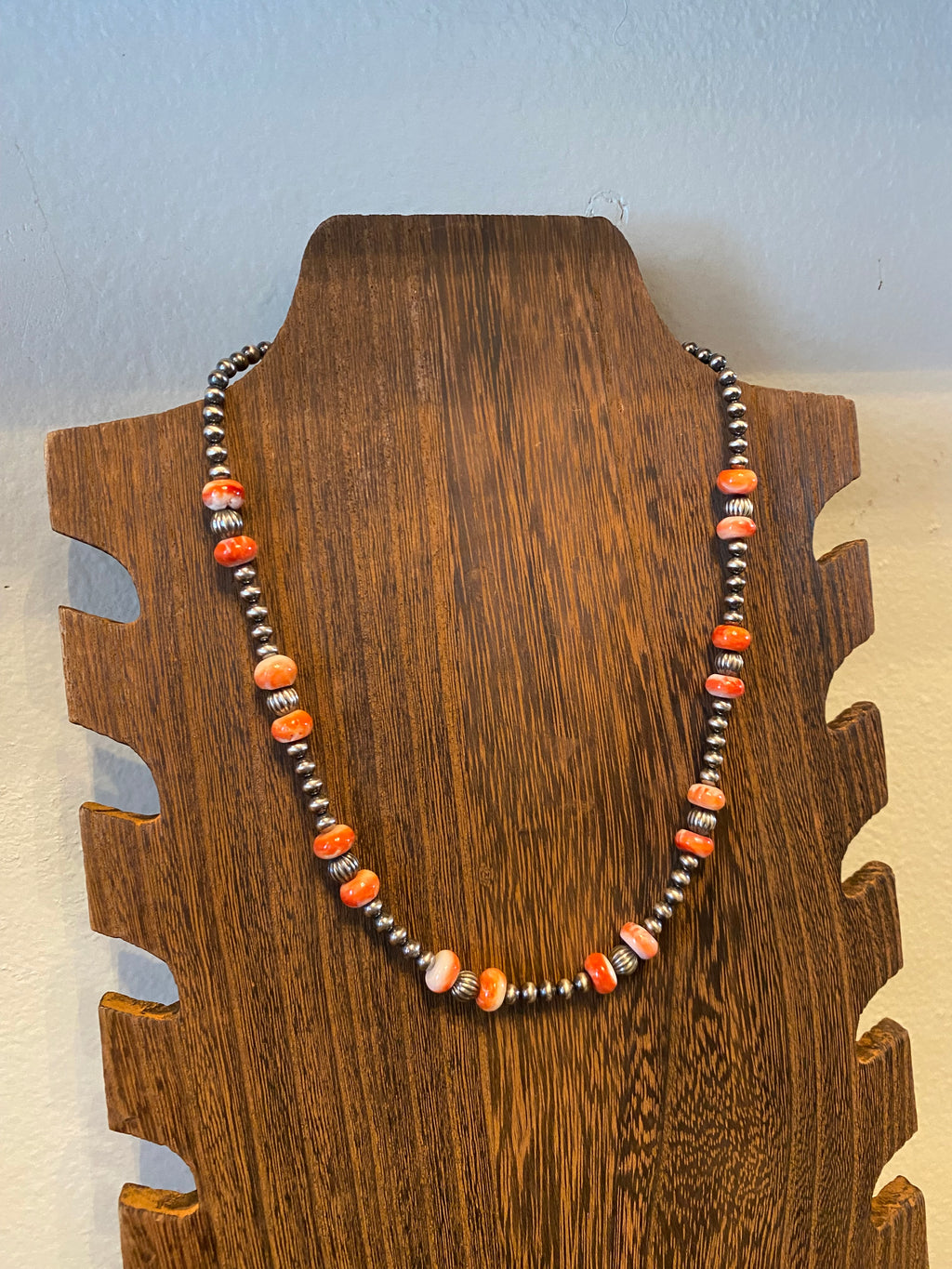 16” Orange Spiny Necklace