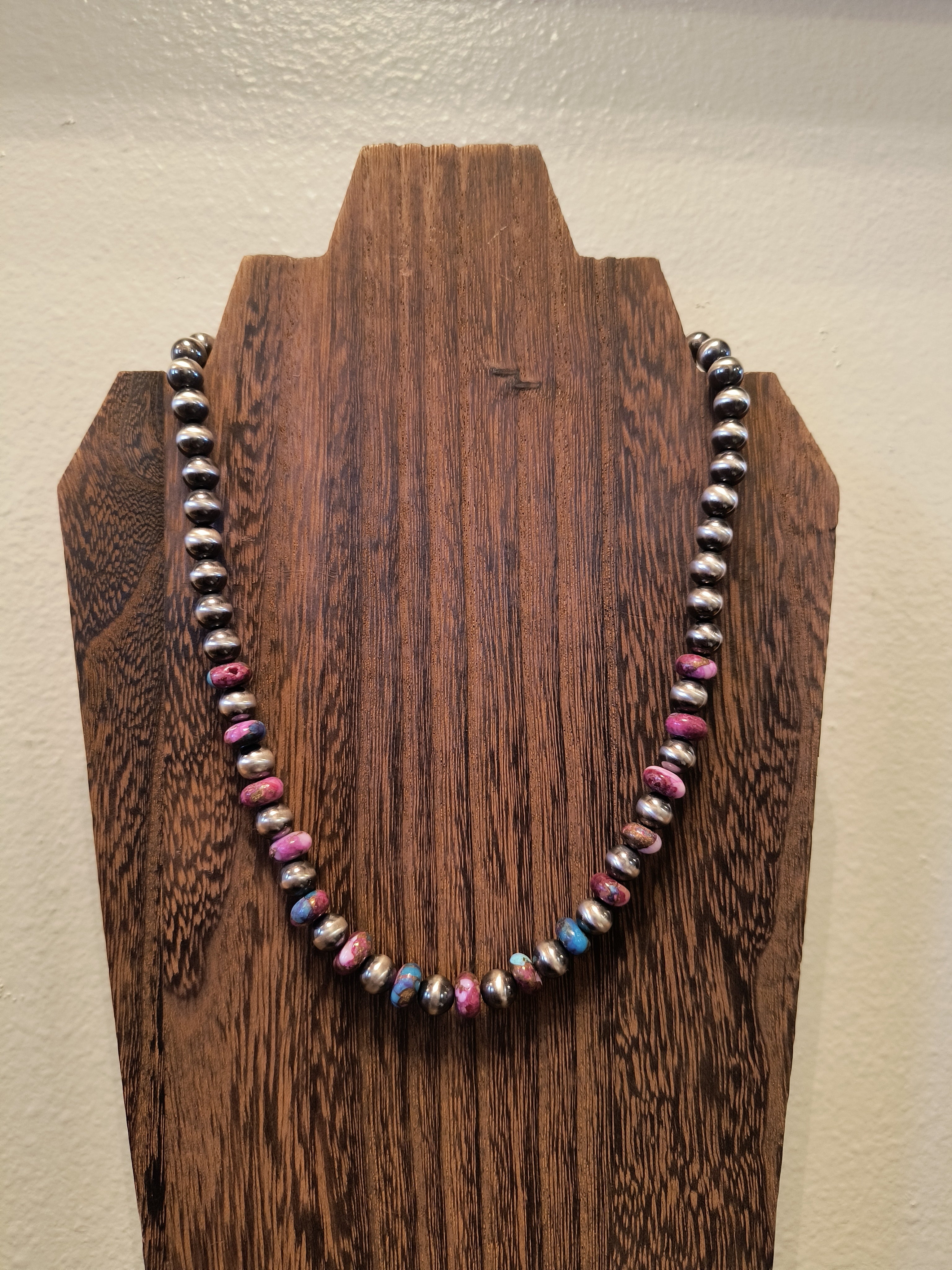 Purple Dahlia & 7mm Necklace